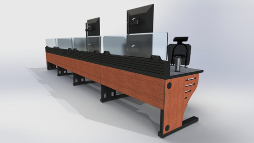 Sanitary Workstation Divider for Desk Surfaces