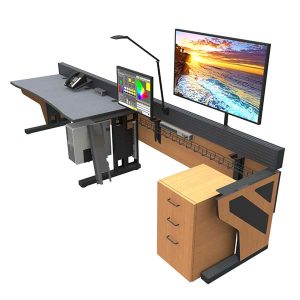Command Flex control room console furniture with chairs and monitors