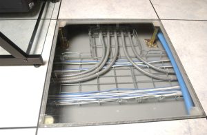 ASM Raised Access Floor Panel tile With cable below