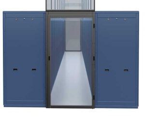 A single hinged aisle containment door rendering