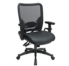 Dual Function Ergo Airgrid Leather Chair Front