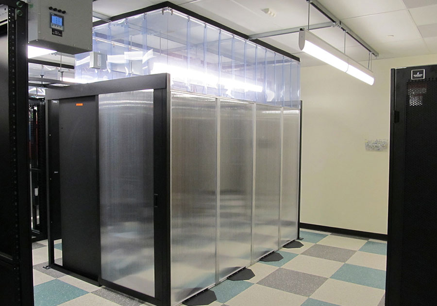 strip door curtain containing aisle in data center room